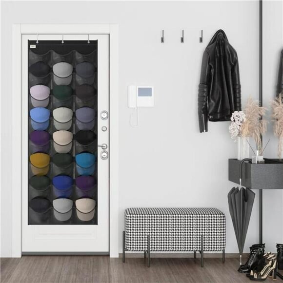 Baseball Hat Organizer Over Door Rack 24 Pocket Cap Holder Display Storage - Picture 2 of 8